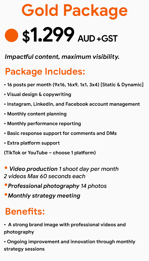 Content Mundo Social Media Gold Plan